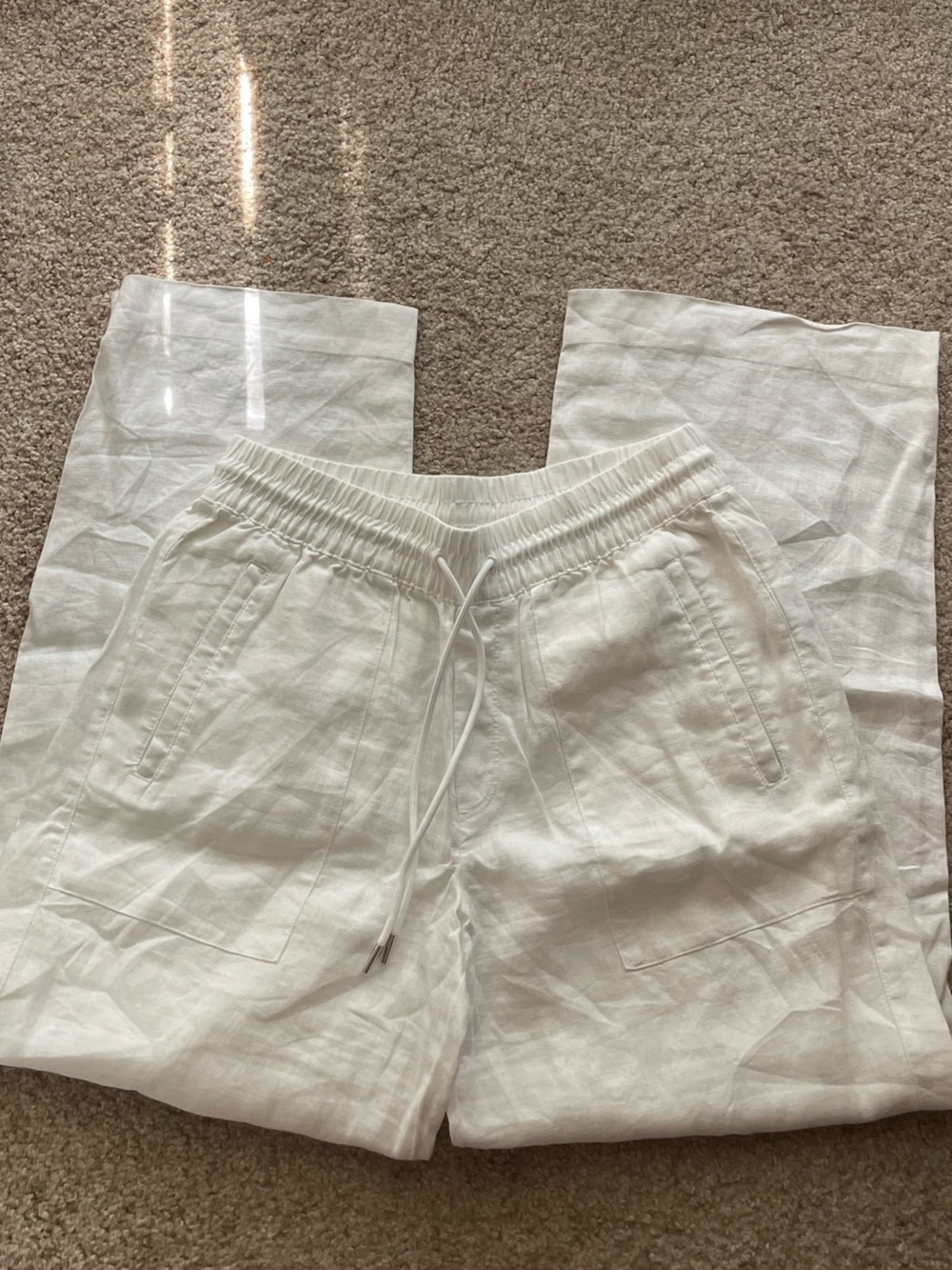 athleta retreat linen high rise wide leg pant
